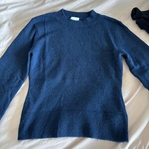 H&M Blue Crew Neck Sweater with Knit Texture